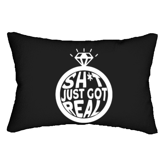 Sh*t Just Got Real - Bride Groom Matching Couple Lumbar Pillows