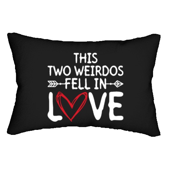 This Two Weirdos Fell In Love - Bride Groom Lumbar Pillows