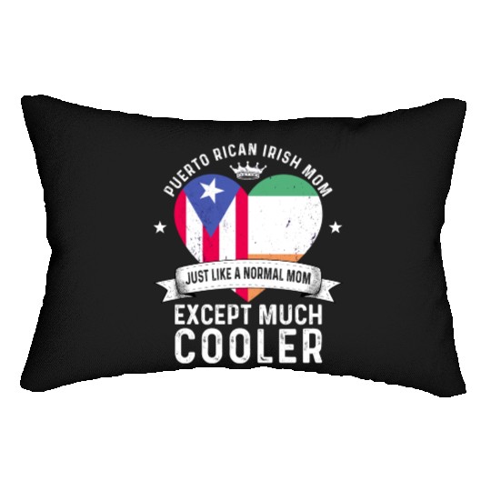 Puerto Rico Flag Ireland Mom Mothers Day Women Lumbar Pillows