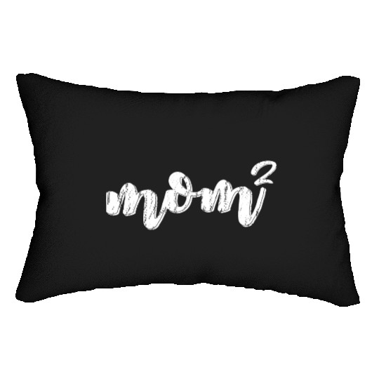 Mom Squared Floral Design Cute Mothers Day Lumbar Pillows