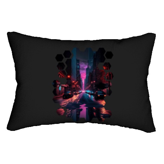 New York Vaporwave Aesthetic Retro Style Love NY Lumbar Pillows