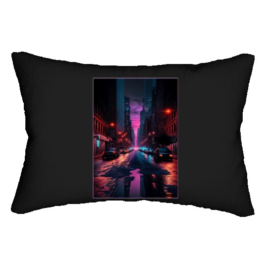 New York Vaporwave Aesthetic Retro Style Love NY Lumbar Pillows
