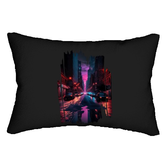 New York Vaporwave Aesthetic Retro Style Love NY Lumbar Pillows