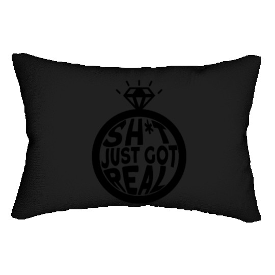 Sh*t Just Got Real - Bride Groom Matching Couple Lumbar Pillows