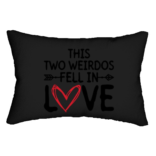 This Two Weirdos Fell In Love - Bride Groom Lumbar Pillows
