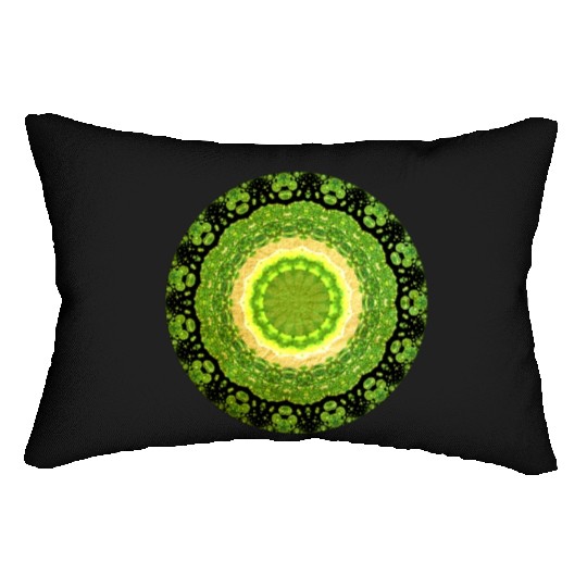 Green Yellow Sun Lumbar Pillows