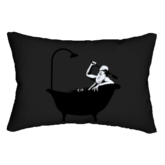 Banksy - Grandpa in the bathtub Lumbar Pillows