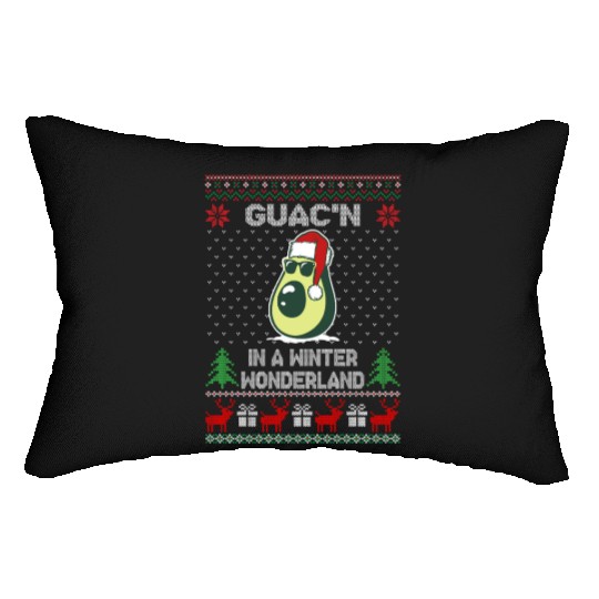 Guac'n In A Winter Wonderland Funny Christmas Lumbar Pillows