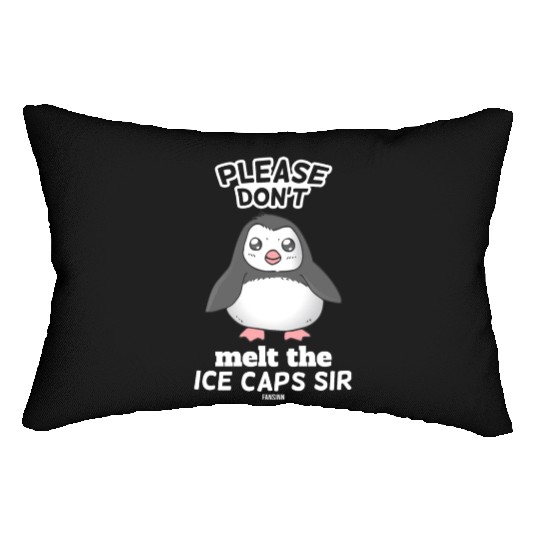 Penguin on the south pole nature conservation Lumbar Pillows