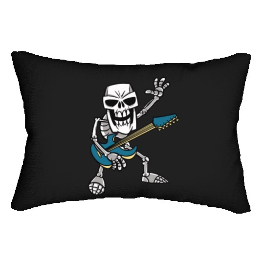 Rock & Roll Skeleton Guitar Music Lover Rockstar Lumbar Pillows