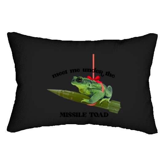 Meet me under the missile toad – mistletoe pun Lumbar Pillows