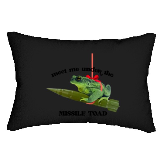 Meet me under the missile toad – mistletoe pun Lumbar Pillows