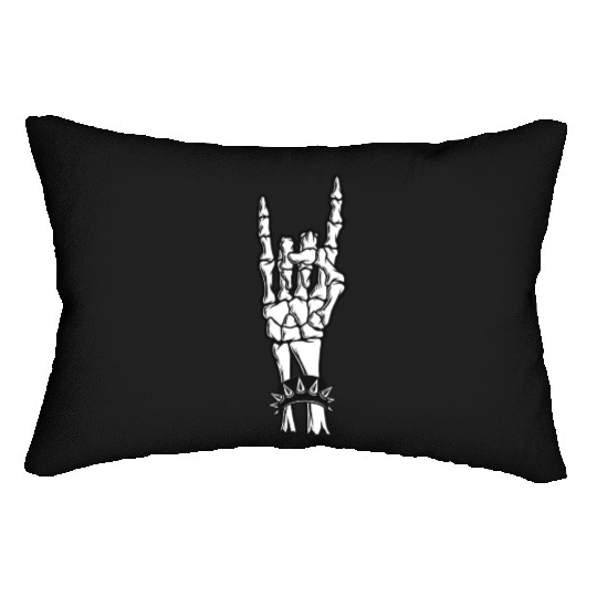 Rock & Roll Skeleton Guitar Music Lover Rockstar Lumbar Pillows