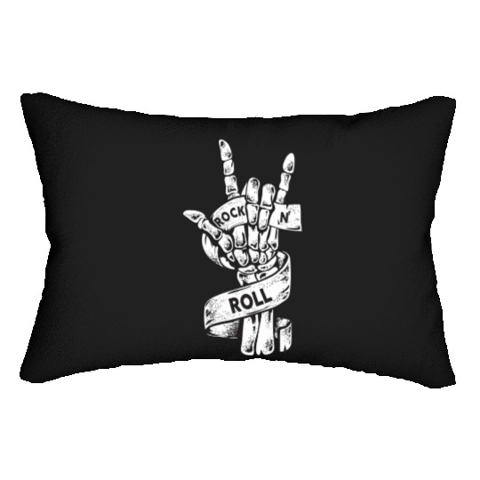 Rock & Roll Skeleton Guitar Music Lover Rockstar Lumbar Pillows
