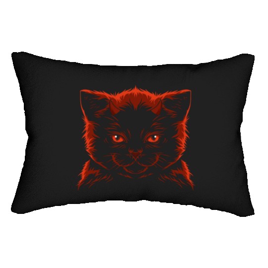 Devil cat Lumbar Pillows