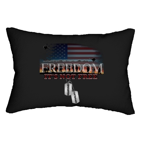 Marine Veteran Freedom Isn't Free Lumbar Pillows
