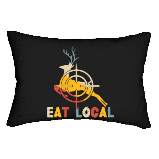 Eat Local Deer Hunting Hunters Bow Lumbar Pillows