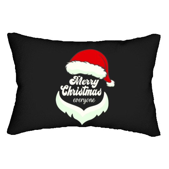 Santa Claus Merry Christmas Beard and hat Lumbar Pillows