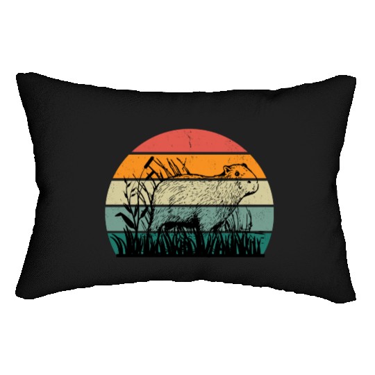 Vintage Capybara Lumbar Pillows