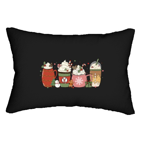 Hot Chocolate Cup Peppermint Mocha Lumbar Pillows