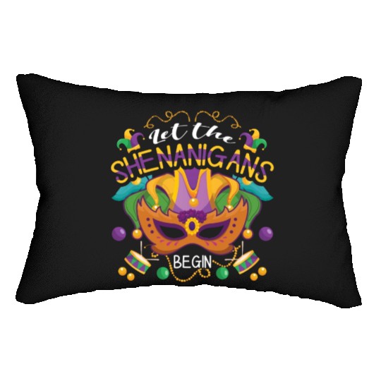 Mask Shenanigans Festival Parade Beads Mardi Gras Lumbar Pillows