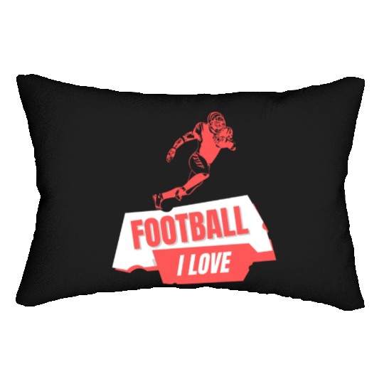 I Love Football Game Day Lumbar Pillows, Football Lumbar Pillows