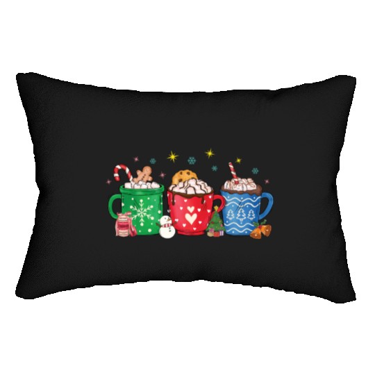 Christmas Hot Chocolate Cup Lumbar Pillows