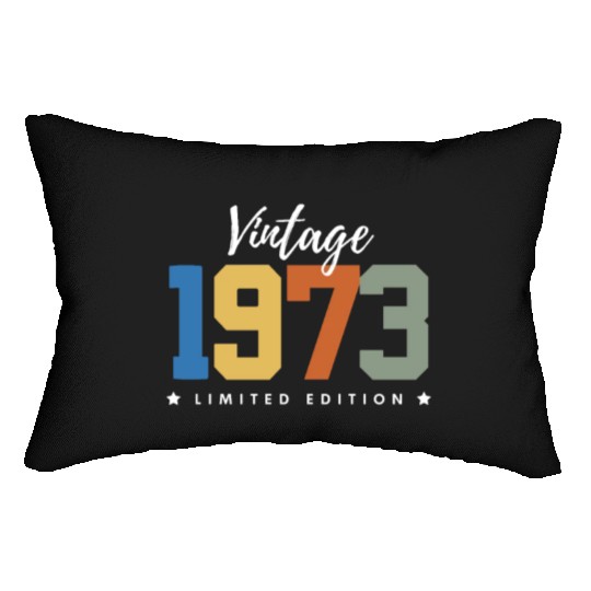 50 Years Vintage 1973 Retro 50th Birthday Lumbar Pillows