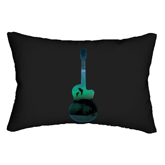 Guitar dolphins Lumbar Pillows
