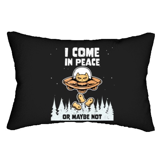 Alien Galaxy Cat Lover Come In Peace Or Maybe Not Lumbar Pillows