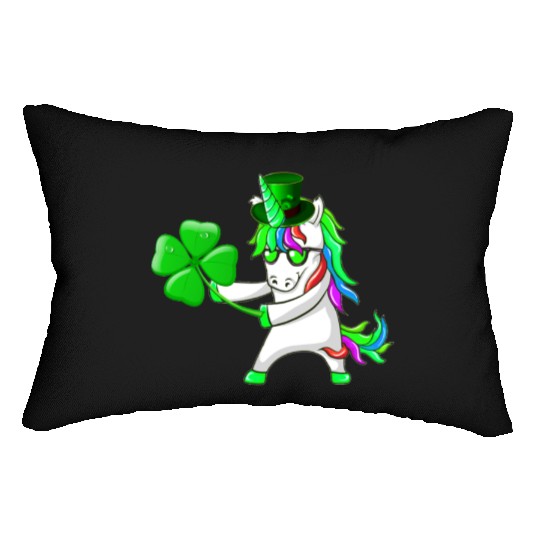 Flossing Unicorn St Patrick's Day Floss Dance Lumbar Pillows
