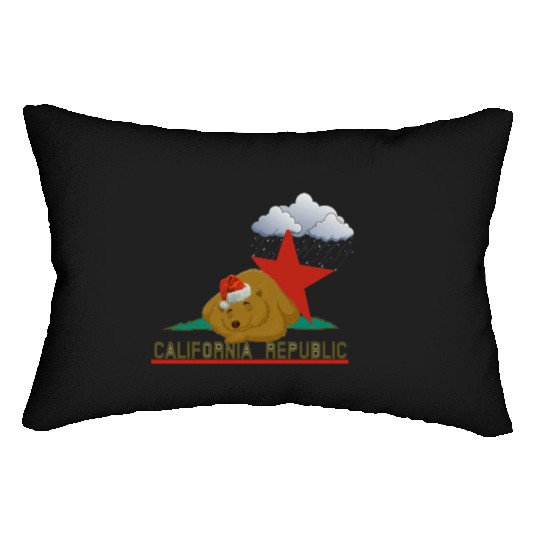 California bear in winter Lumbar Pillows