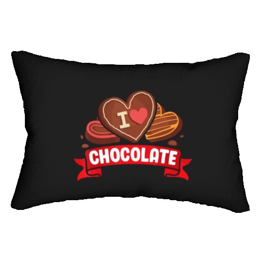 I Love Chocolate Sweets Candy Chocolate Bar Lumbar Pillows