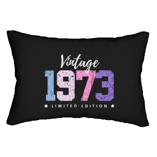50 Years Vintage 1973 Retro 50th Birthday Lumbar Pillows