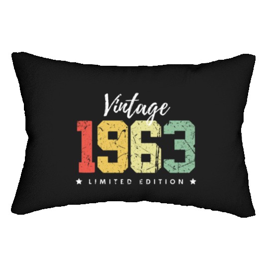 60 Years Vintage 1963 Retro 60th Birthday Lumbar Pillows