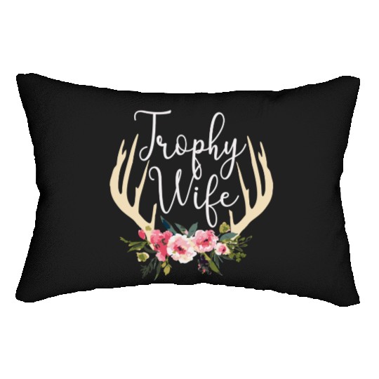 Trophy Wife Cute Deer Antlers Flowers Hunters Wife Lumbar Pillows