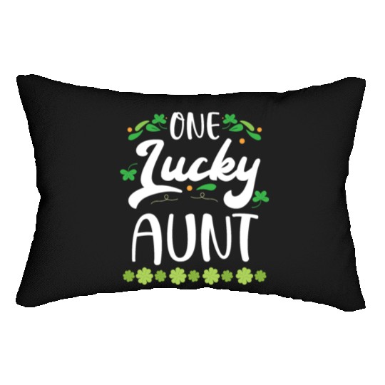 One Lucky Aunt Irish Shenanigan St. Patricks Day Lumbar Pillows