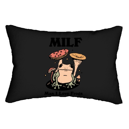 milf man i love frogs Lumbar Pillows
