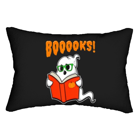 Funny Teacher Halloween Ghost Books Reading Lumbar Pillows