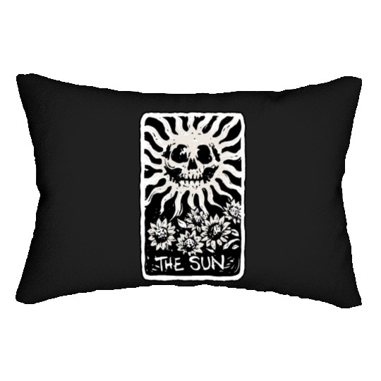 The Sun Skeleton Skull Tarot Card Lumbar Pillows