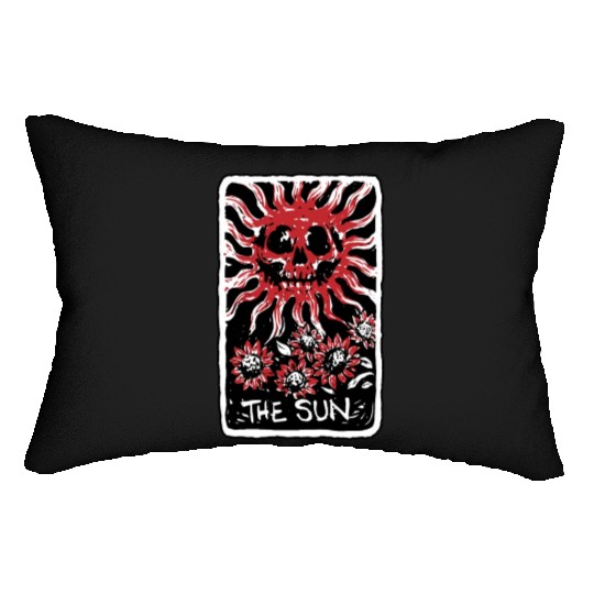 The Sun Blood Red Skeleton Skull Tarot Card Lumbar Pillows