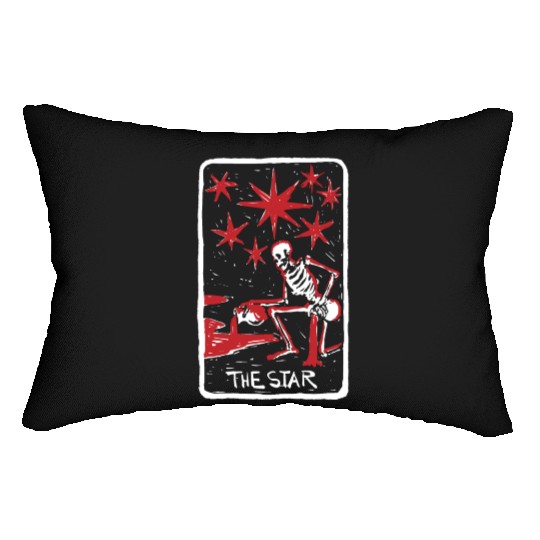 The Star Blood Red Skeleton Skull Tarot Card Lumbar Pillows