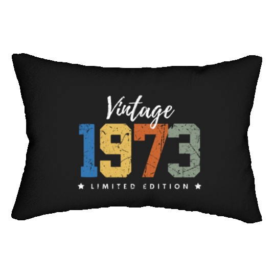 50 Years Vintage 1973 Retro 50th Birthday Lumbar Pillows