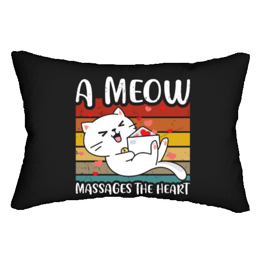 A meow massages the heart Lumbar Pillows