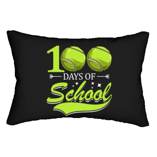 100 Days Of School Tennis Sports Game Athletic Lumbar Pillows
