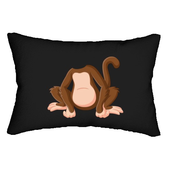 Funny Monkey Chimpanzee - Funny Orangutan Monkey Lumbar Pillows