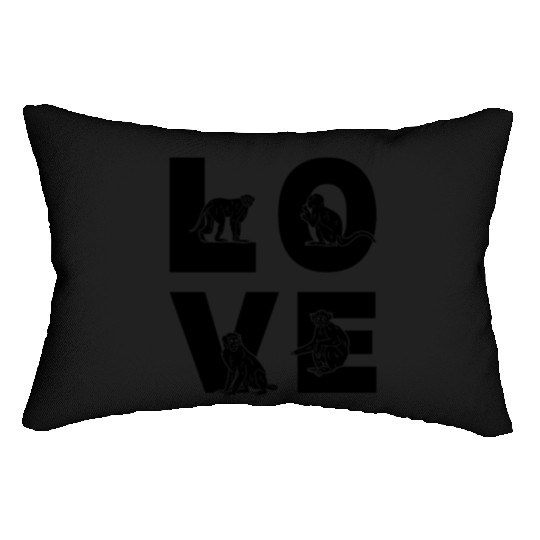 Monkey LOVE Orangutan Monkeys - Cute Monkeys Lumbar Pillows