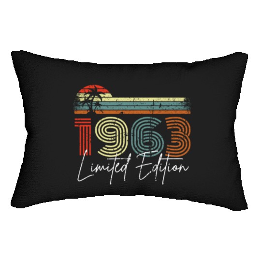 60 Years Vintage 1963 Retro 60th Birthday Lumbar Pillows