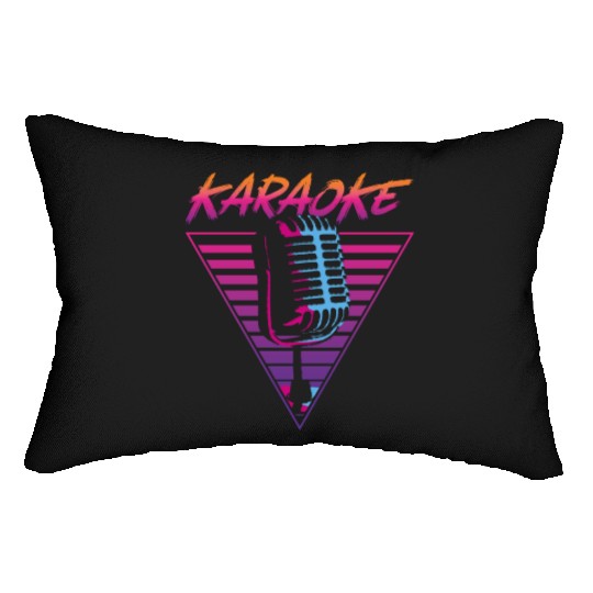 Karaoke Singer Retro 80s 90s Lumbar Pillows