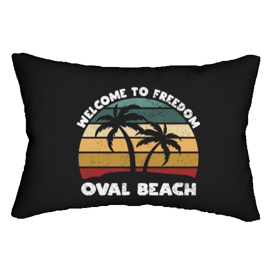 Oval Beach Welcome to Summer Michigan Tropical Lumbar Pillows